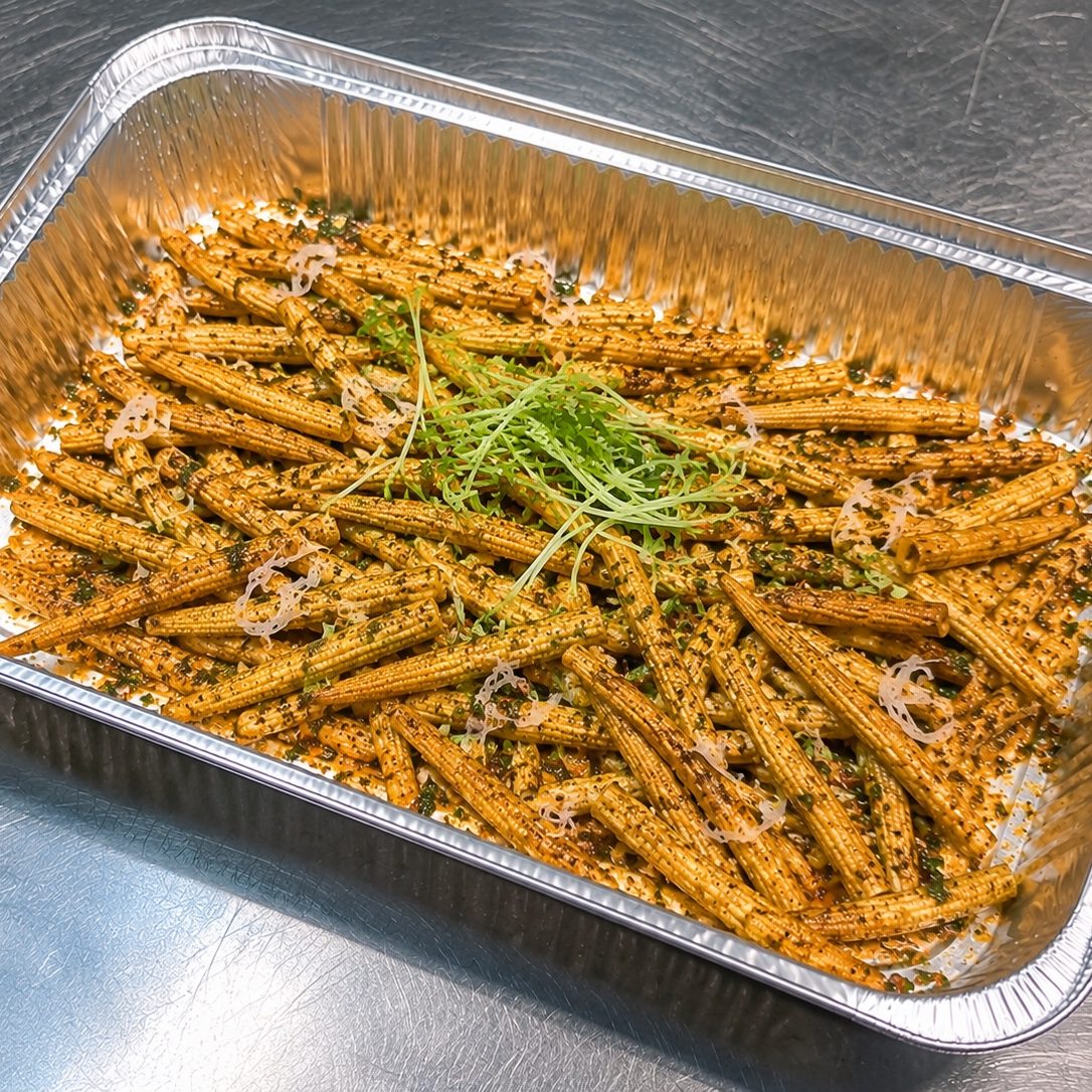 Charcoaled Baby Corn Tray.