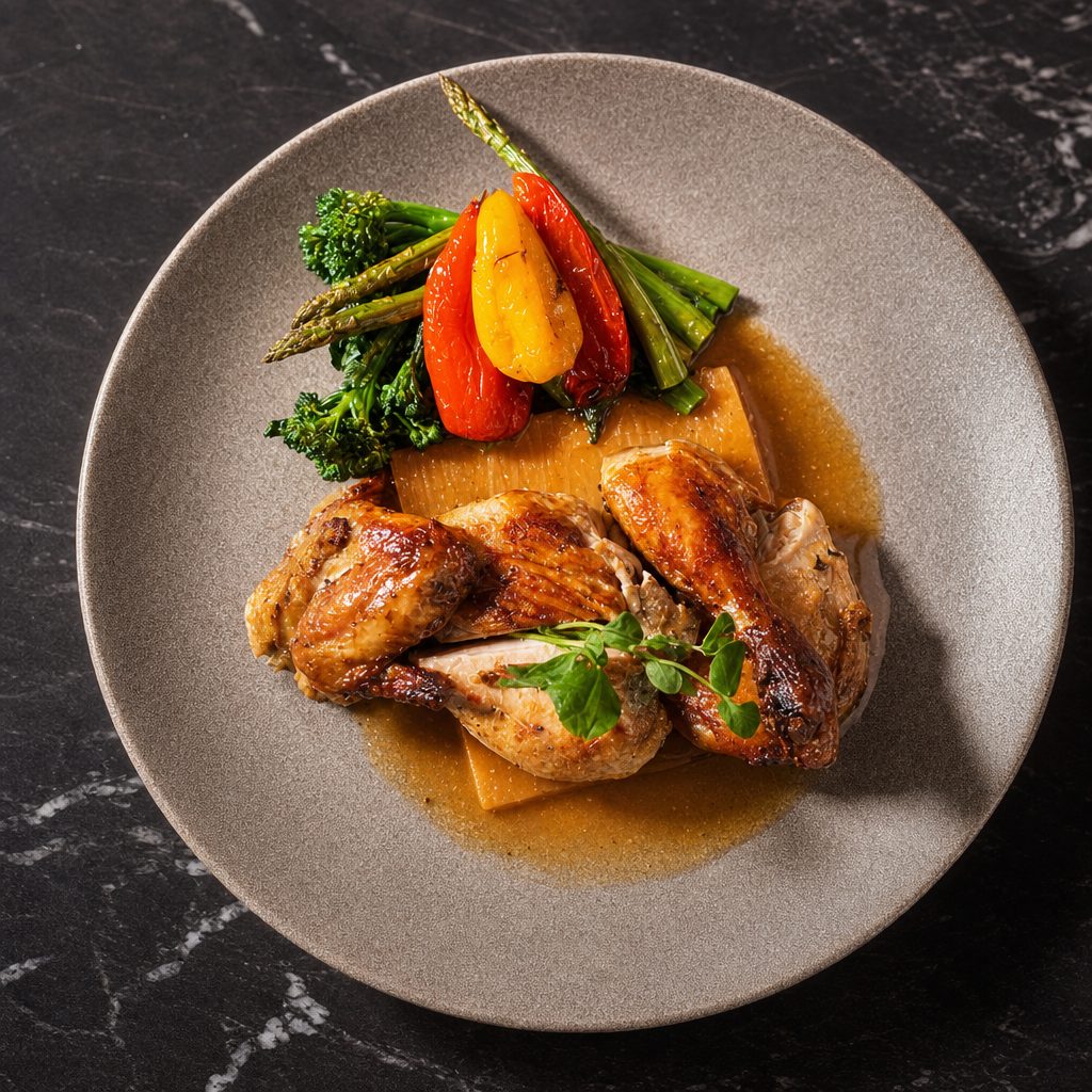 Umami Roasted Half Chicken.